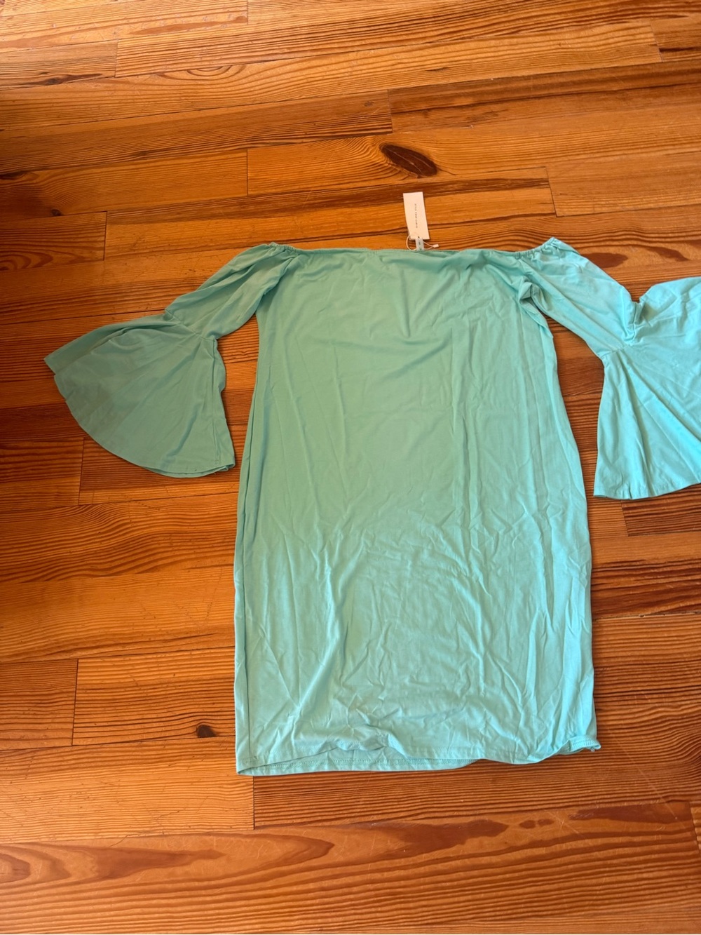 Rosegal Light Teal Off-Shoulder Midi Dress